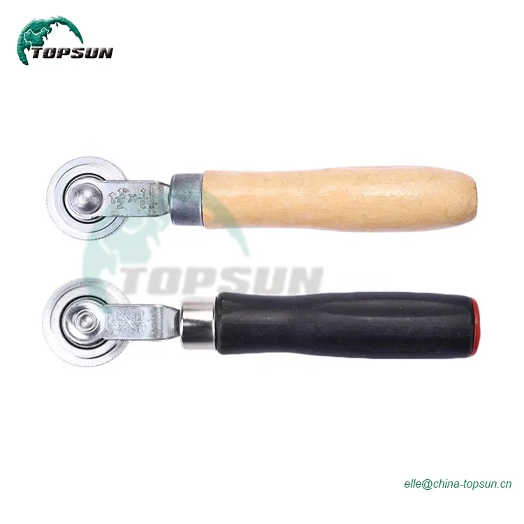 2 rulli per riparazione pneumatici con manico in legno per auto, moto, bici