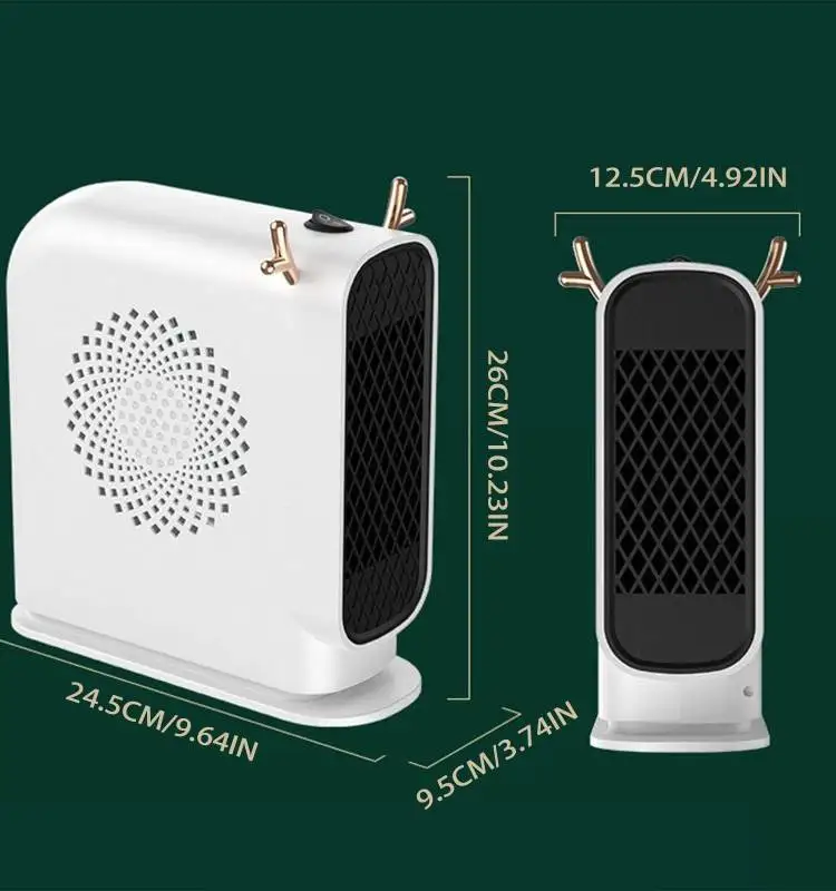 Portable Space Heater with Thermostat, Electric Space Heater, Safe and Quiet, Indoor Use with Thermostat High Output Fan