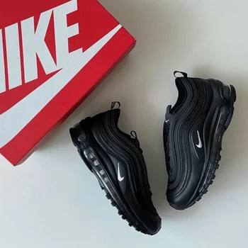 Nike Air Max 97 All black Running Shoes Fashion Outdoor Casual Shoes for Men Women Walking style Sports Nike Sneakers