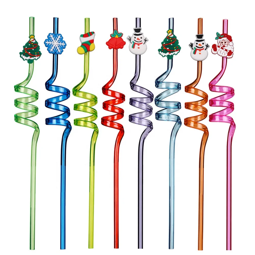Reusable Straws with Christmas Sweets Toppers (Set of 3) – Whiskey