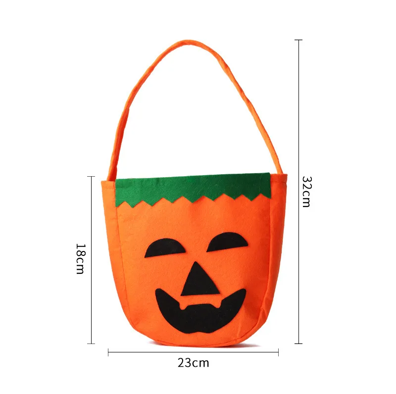 Eco friendly Creative Halloween Candy Pumpkin Bag Trick or Treat Candy Bag for Children Halloween Party Decoration tote bag