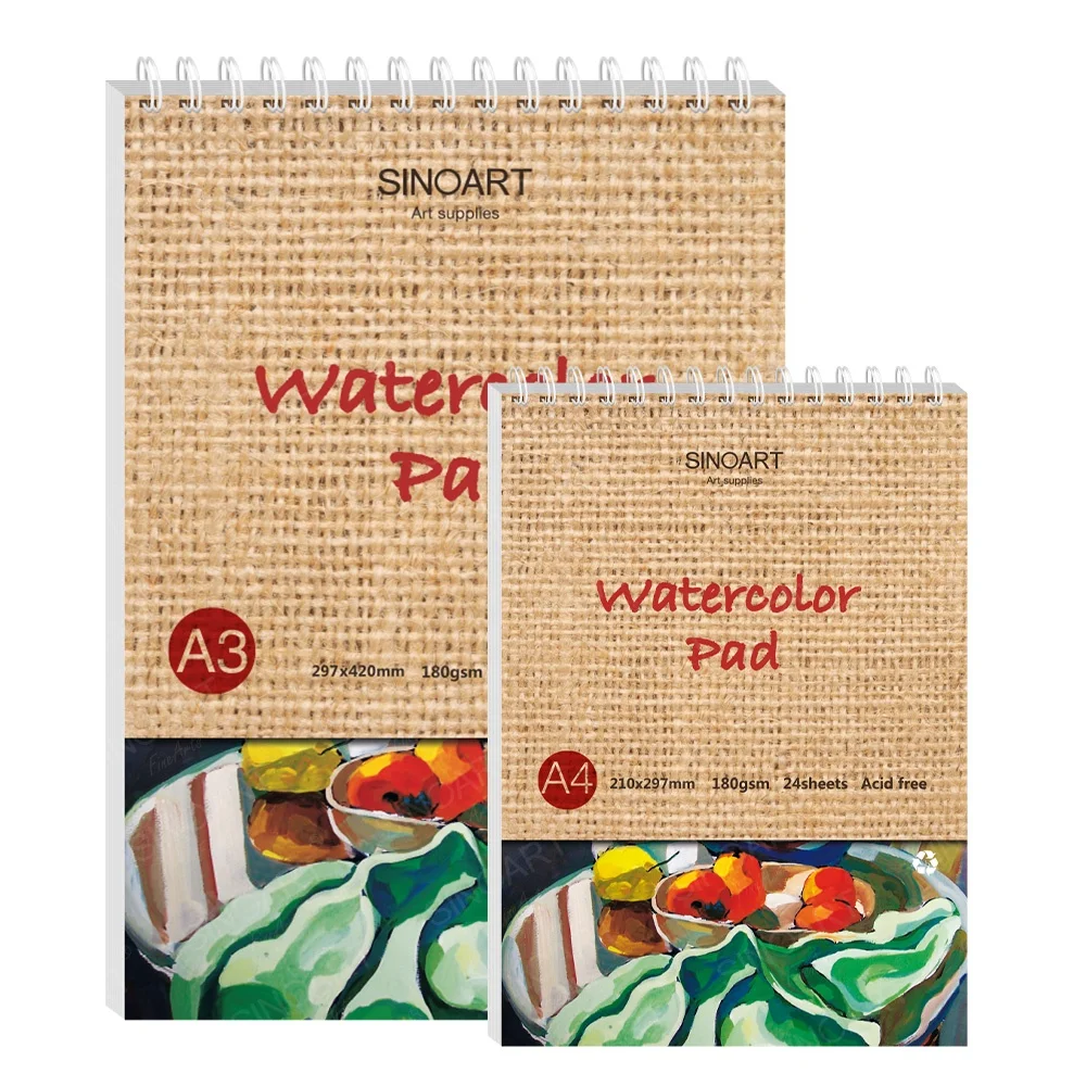 SINOART Art supplies 180g watercolor pad 24 Sheets Watercolor paper book  for Artist watercolor sketchbook