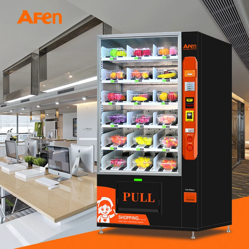 AFEN National Automated Salad Vending Machine Peanut Butter Sushi Vending Machine with Refrigerated System