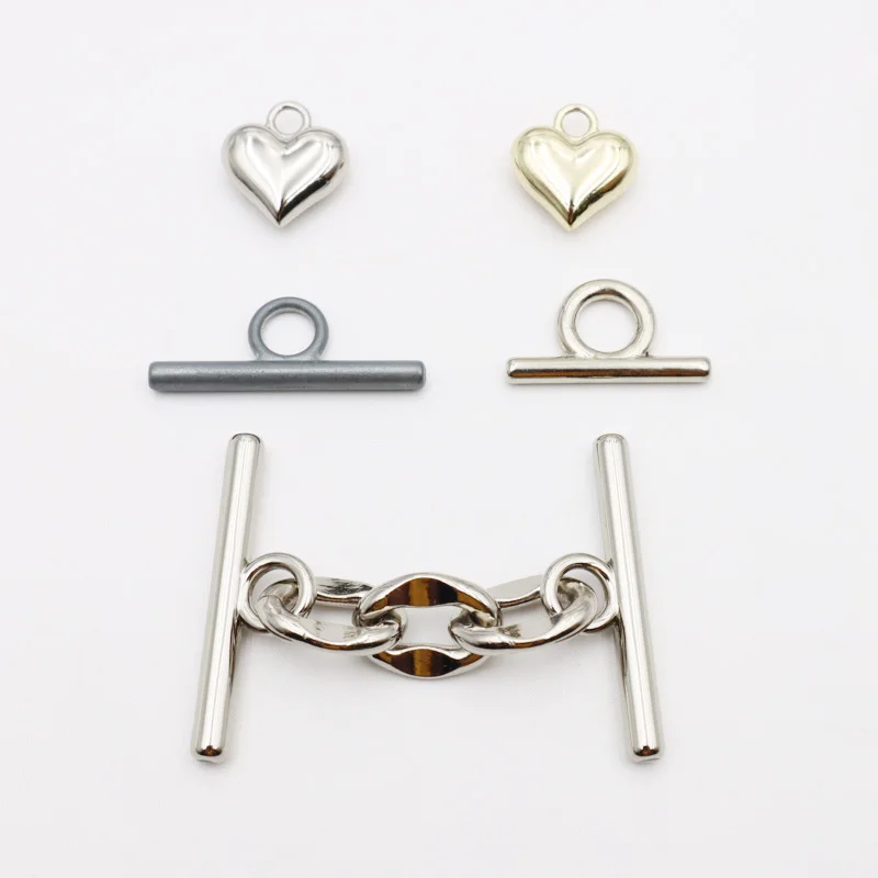 Different Size Toggle Clasp Zinc Alloy Metal T bar  with Eyelet for Purse and Bag