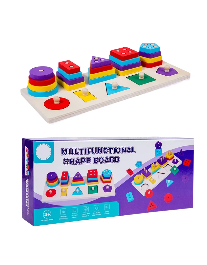 High Quality Mini Color Shape Recognition Wooden Shapes Sorter Educational Sorting Montessori Toys