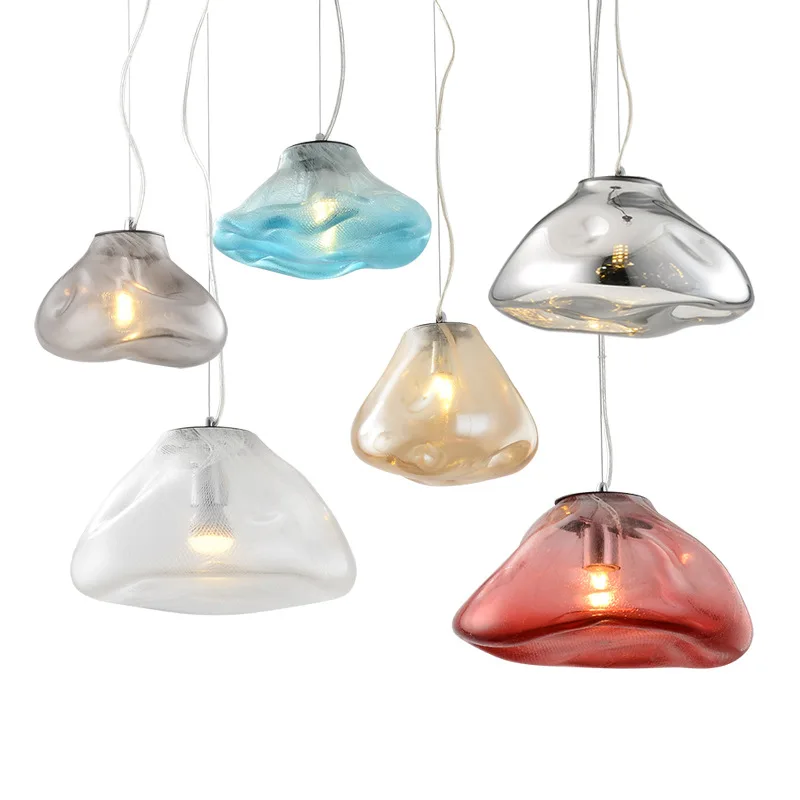Glass Cloud Pendant Lamp Modern Hanging Hotel Luxury E27 Droplight Chandelier for Villa Home Bar Restaurant Decorative Light