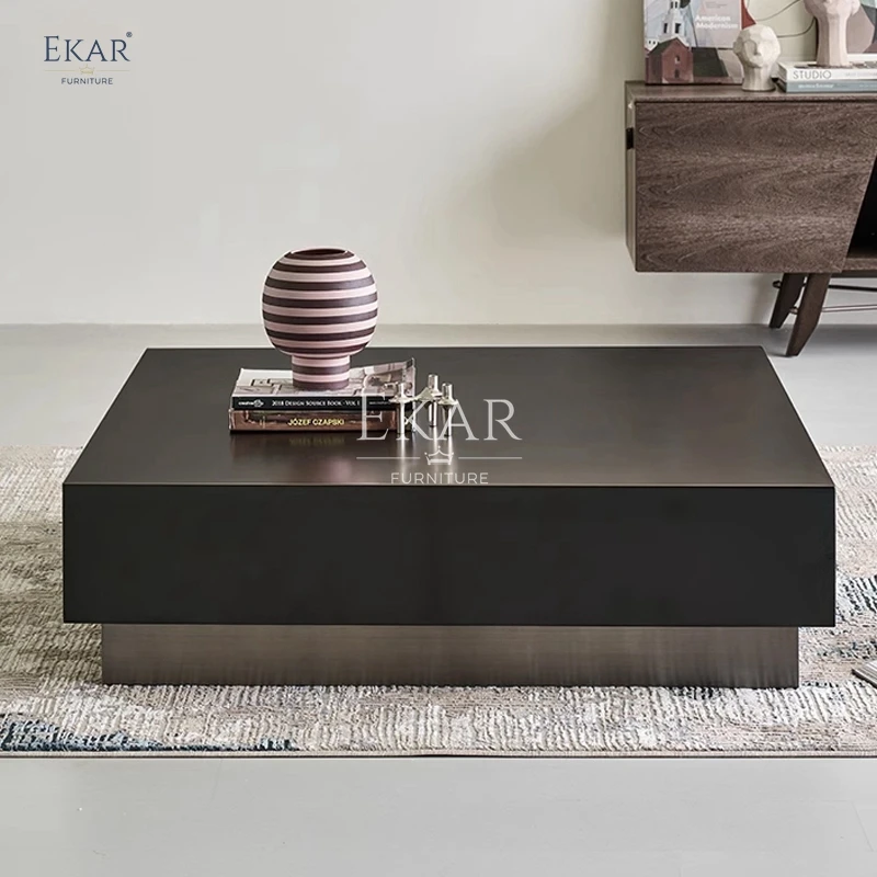 product new design modern living room furniture square metal coffee table-63