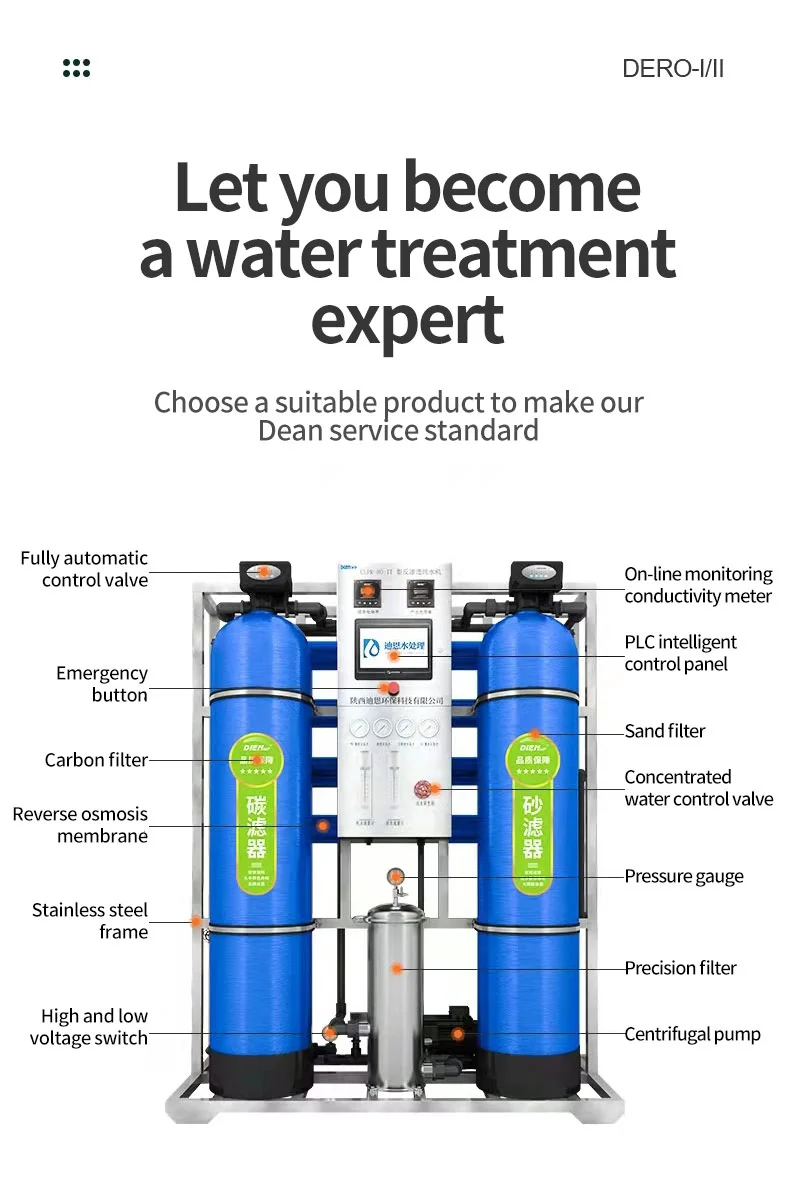 Large 500 Liter/hour Reverse Osmosis Water Purification Osmosi Equip