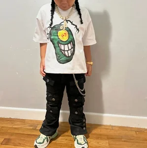 2026 Streetwear Fashion Kids Wear Oversize T Shirt and Jeans Pants Unisex Children Girl Boys Sets Kids Clothing