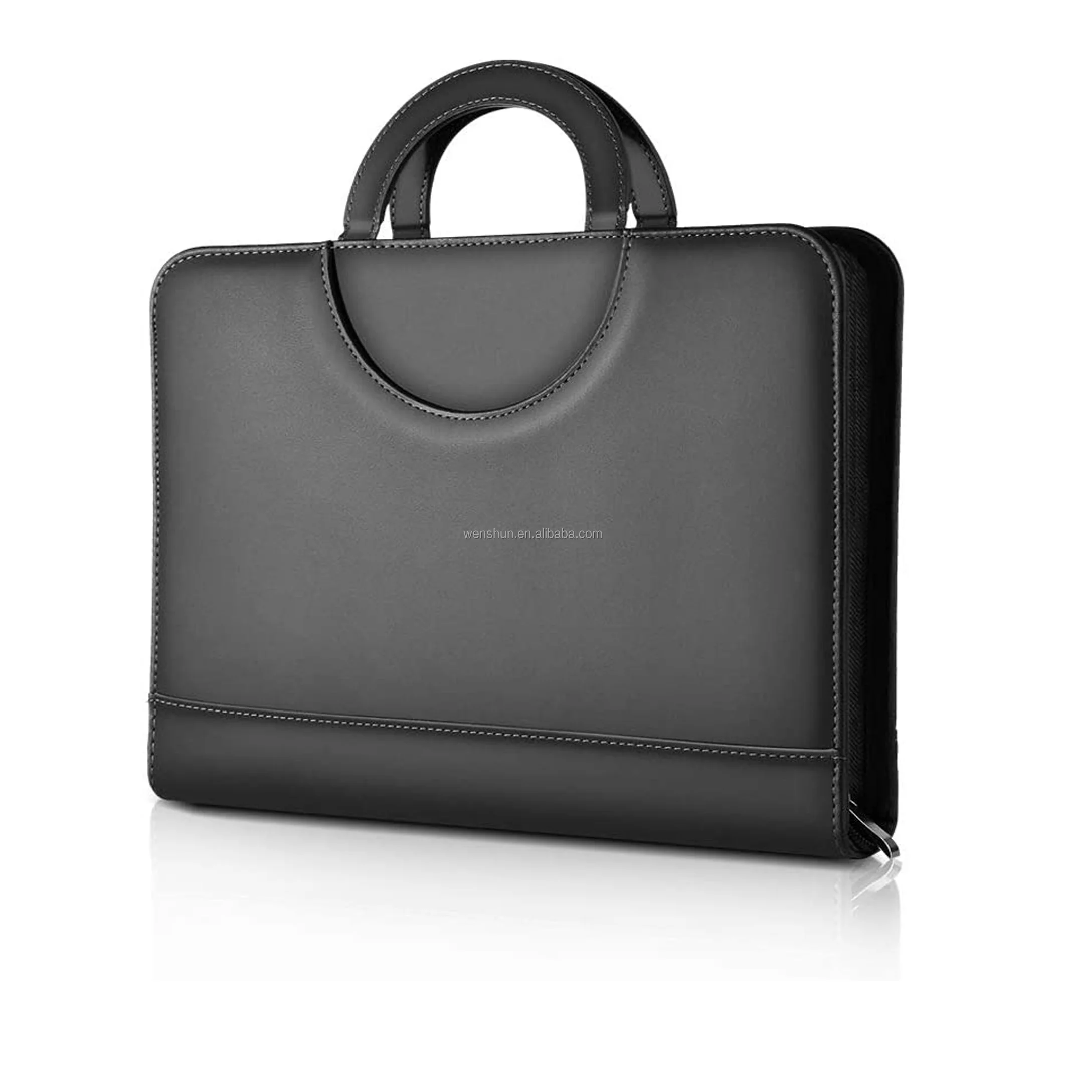 Personalized A4 PU Leather 3 Ring Binder Conference File Folder with Calculator