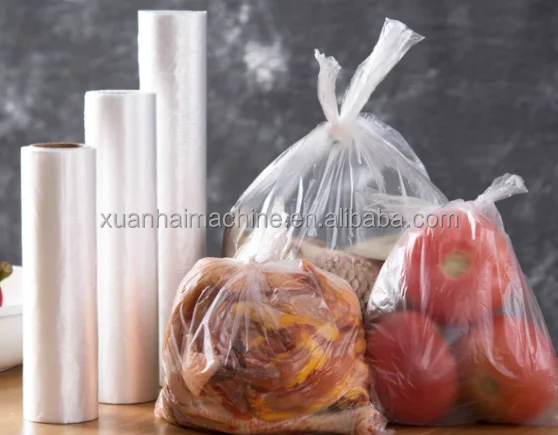 450mm*2 Double Lines Perforation Roll Plastic Food Storage Flat Bags Making Machine With Paper Core
