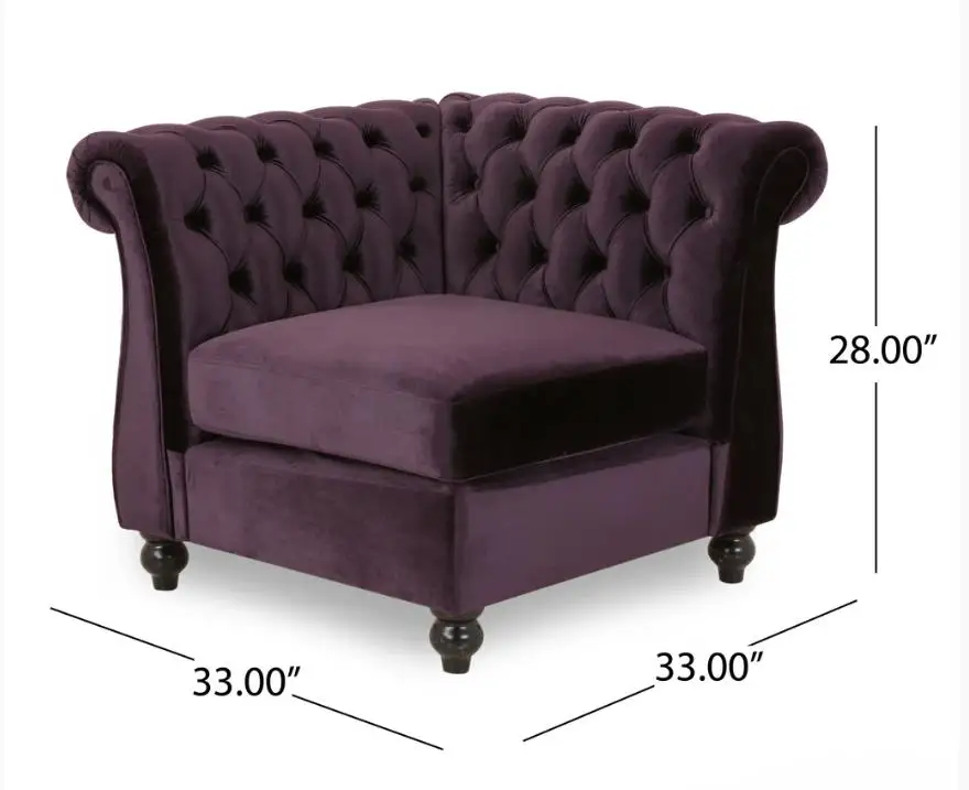 Sectional Modular Sofa Couch Modern 7 Seater Velvet Sectional Corner Chesterfield Sofa Set