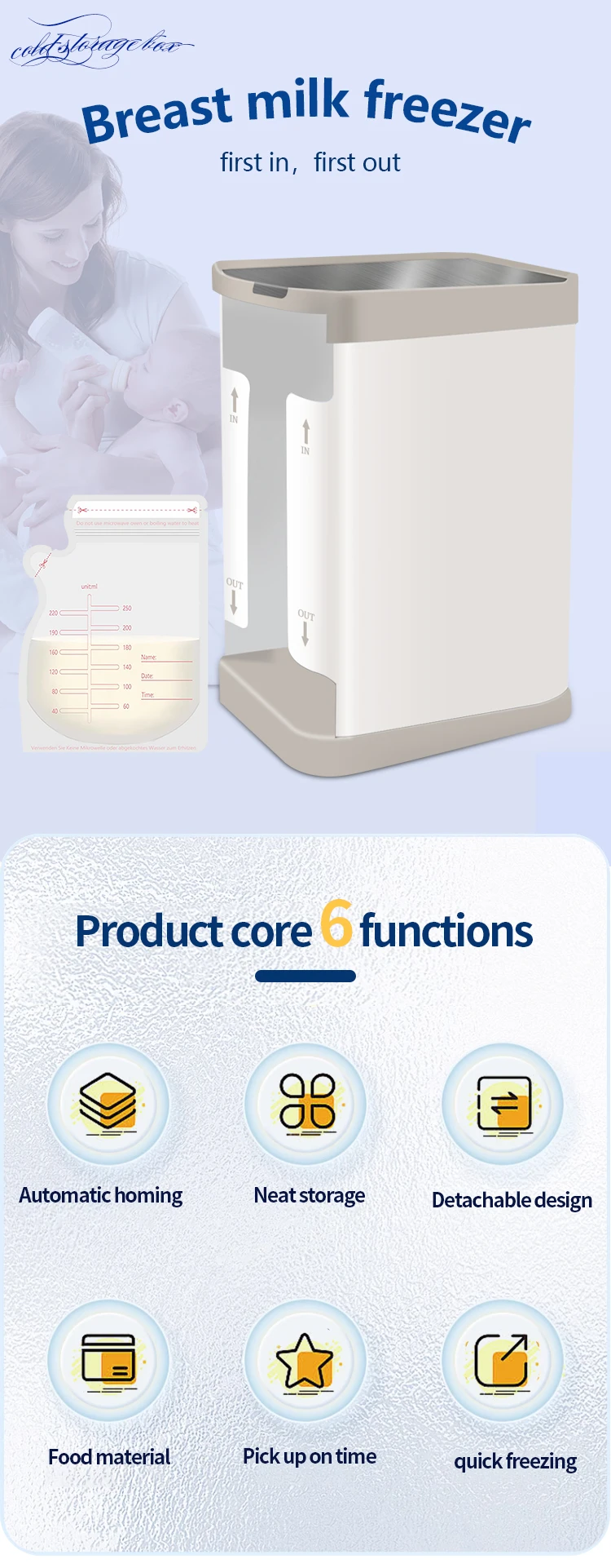 Freeze Organizer Breast Milk Storing Box For Breastmilk Storage Bag Milk Storage Equipment In