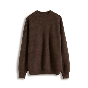 Fashion wholesale Mongolia Ordos 100% pure knitted pullover top cashmere sweater pullover for women can ODM&OEM