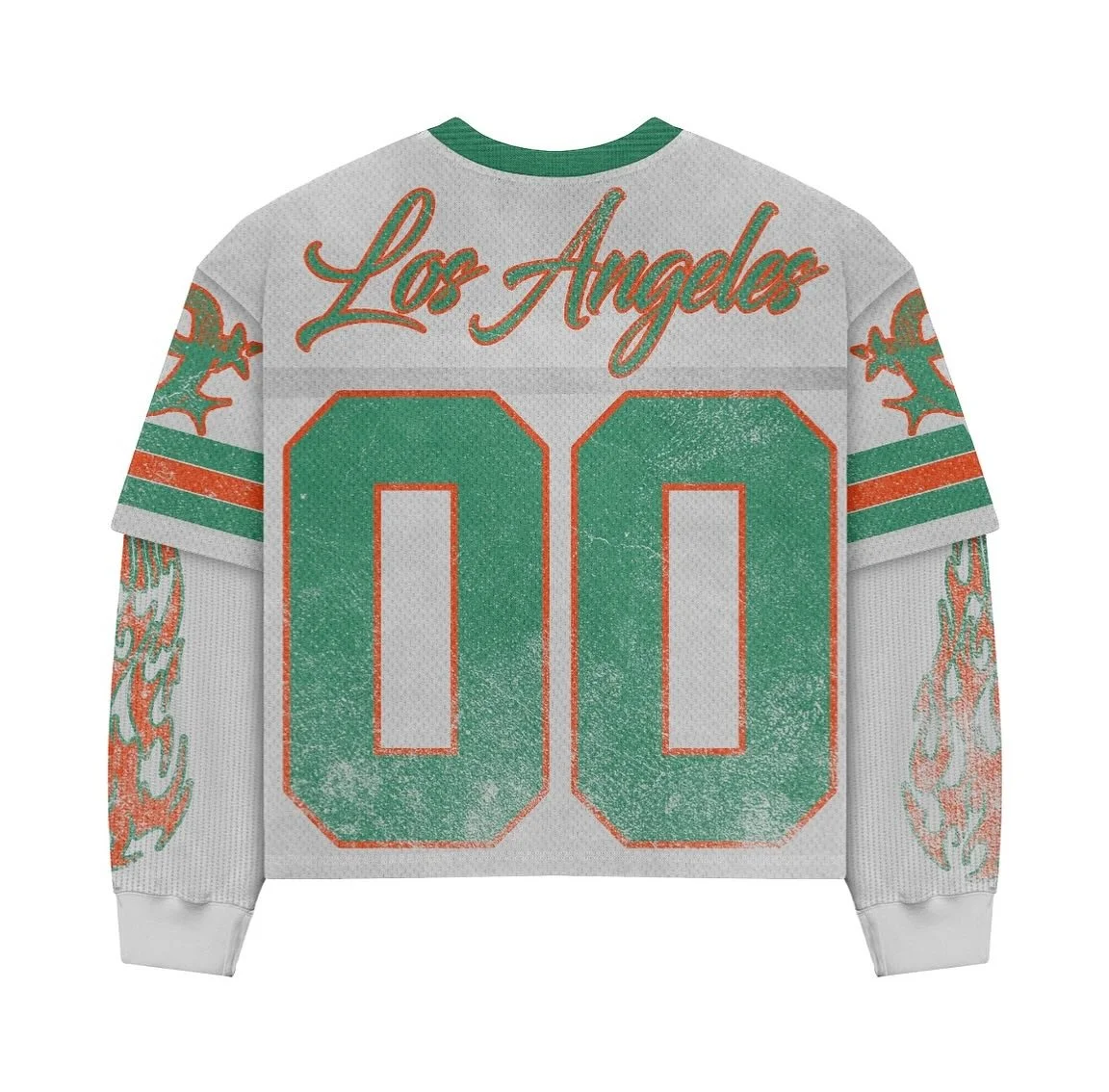 Custom Streetwear Baseball Soccer Wear Breathable Double Layer Long Sleeve T-shirt Crop Retro Mesh American Football Jersey Men gallery 2