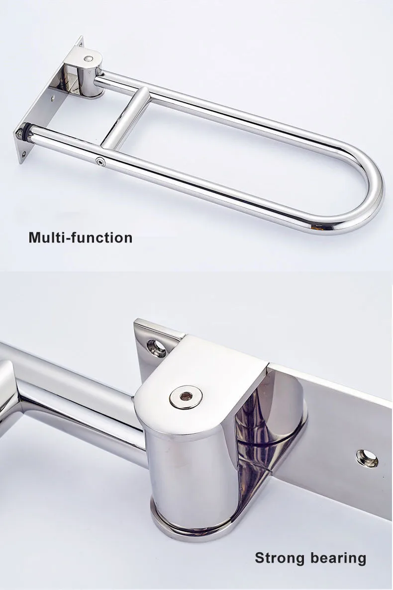 Custom Drop Down Handrail Bathroom Foldable Grab Bar Toilet Bar