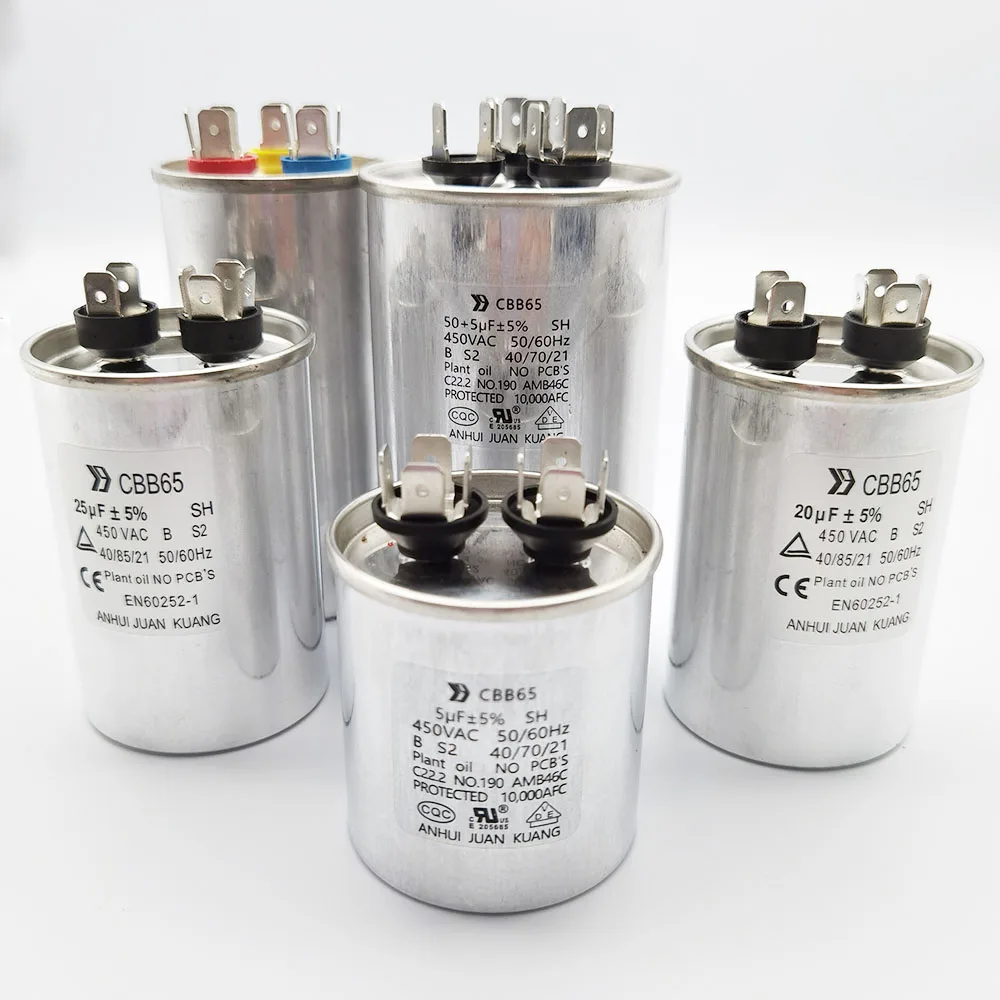 Factory-Made AC Motor Running Capacitor for Air Conditioner Film Capacitors CBB65 model OEM/ODM manufacturer