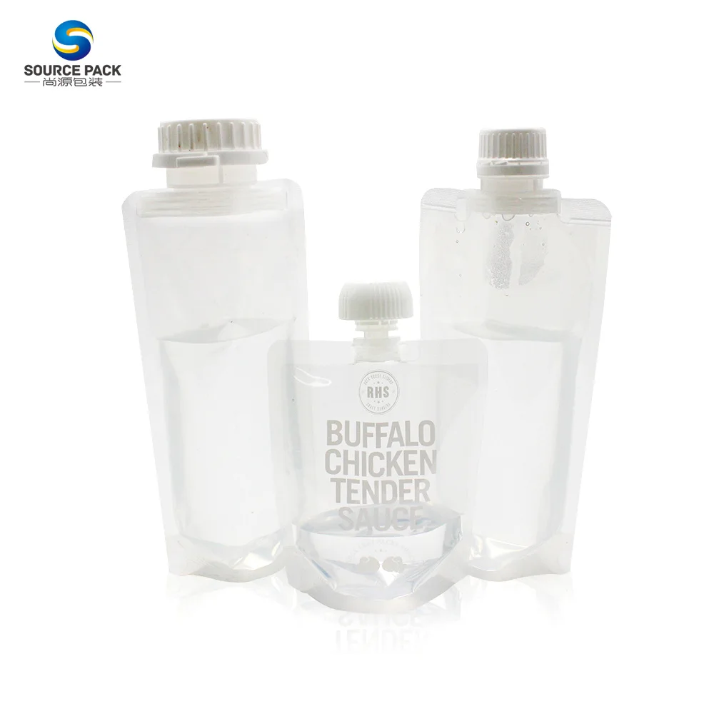 Clear Beverage Drinks Spout Bags, Fruit Juice Drinks Packaging Pouches