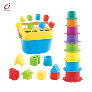 Chengji Rapid Cup Stack Plastic Shape Sorter Toys Baby Toddlers Montessori Early Development New Plastic Stacking Cups Toys