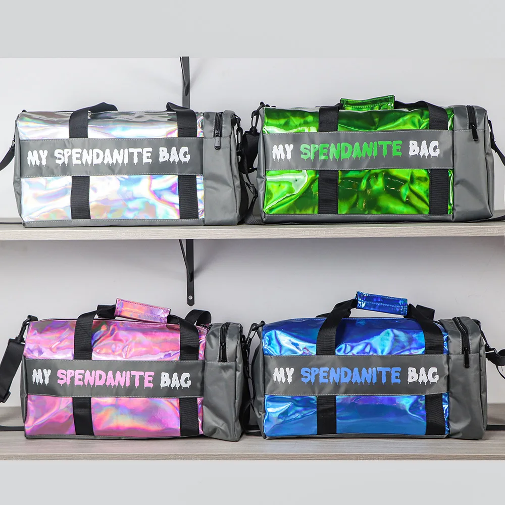 Оптовая продажа роскошные розовые голографические сумки для ночных прогулок с логотипом на