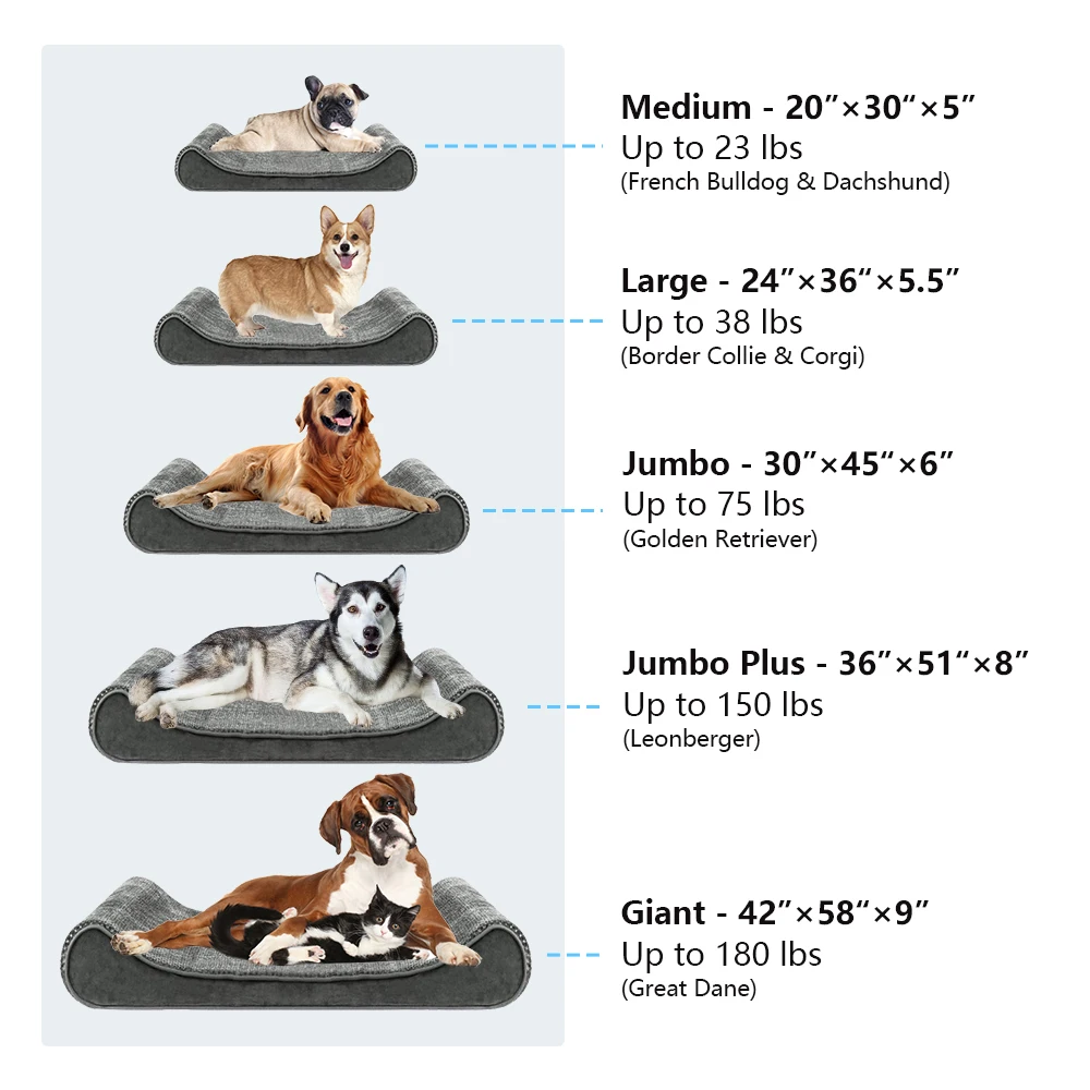 Customized Waterproof Removable Washable Cover  Orthopedic Dog Bed for Large Dogs Ultra Plush Faux Fur Pet Bed Washable Dog Bed