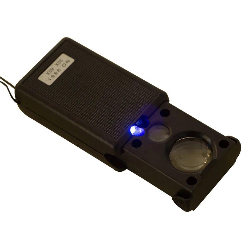 Лупа для ювелирных изделий с увеличительным стеклом UV 30X 60X