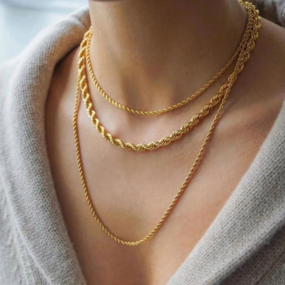 Buy Twisted Chain Necklace,18k Gold 