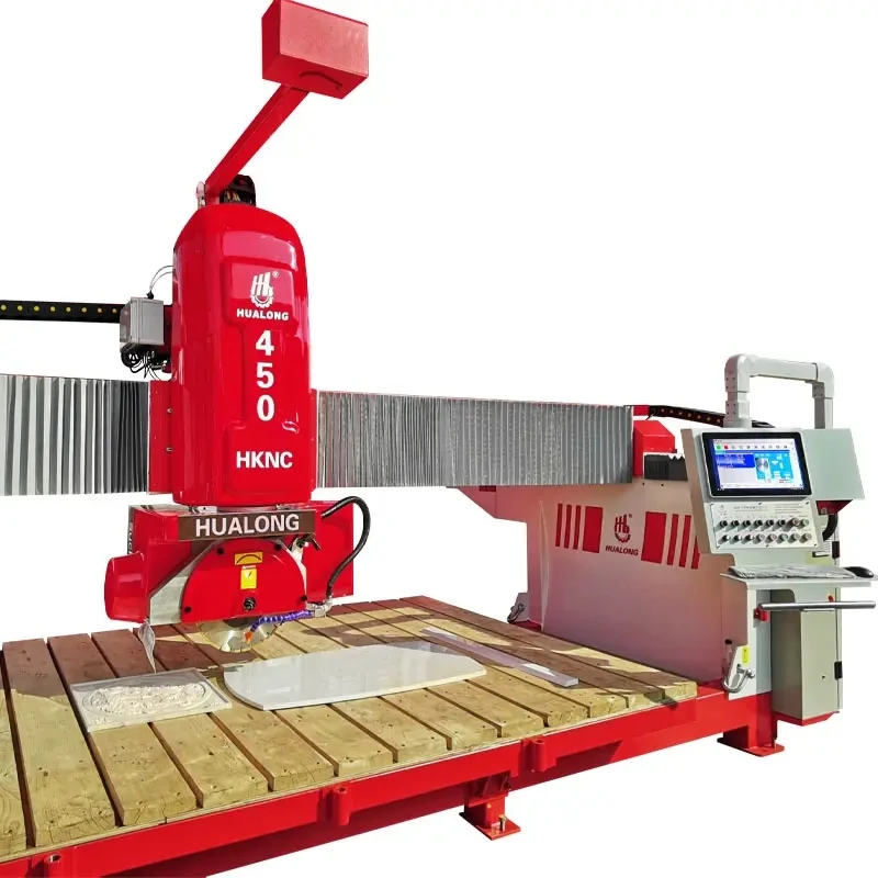HUALONG Automatic Tile Cutter Machine 5 Axis Cnc Bridge Saw Granite Cutting Machine Sintered Stone Countertop Cutting Machine
