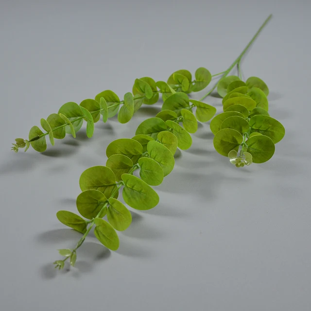 High quality 3D Printing Real Touch Artificial Plants Eucalyptus Leaves for Wedding Home Decor