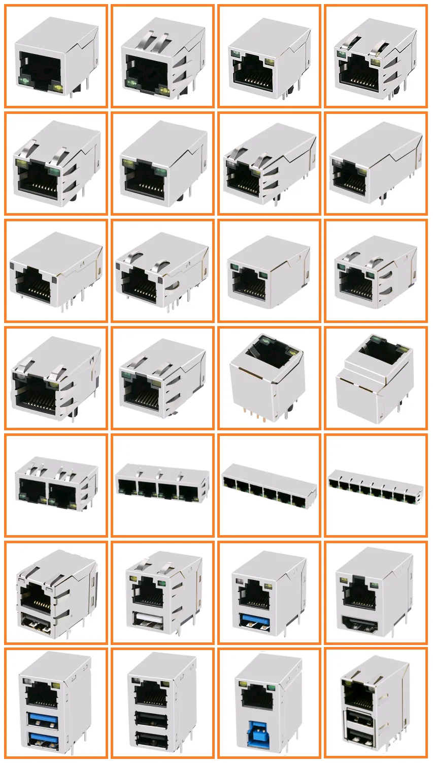 Shielded Module JFM4811D-B017-4F Ethernet RJ-45 Shielded Module - 2.5G Base-t