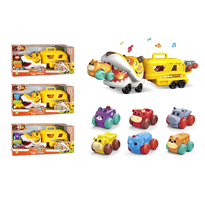 KSF Chenghai Take Apart Deformation Friction Dinosaur Car with Lights & Music ABS Plastic Unisex Toy Friction Car Toys