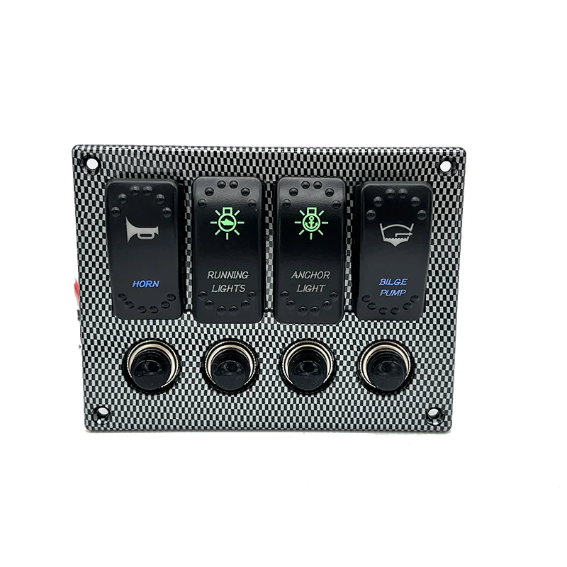 Hot Sale Waterproof 4 Gang Marine Boat Rocker Switch Panel ON-OFF ...