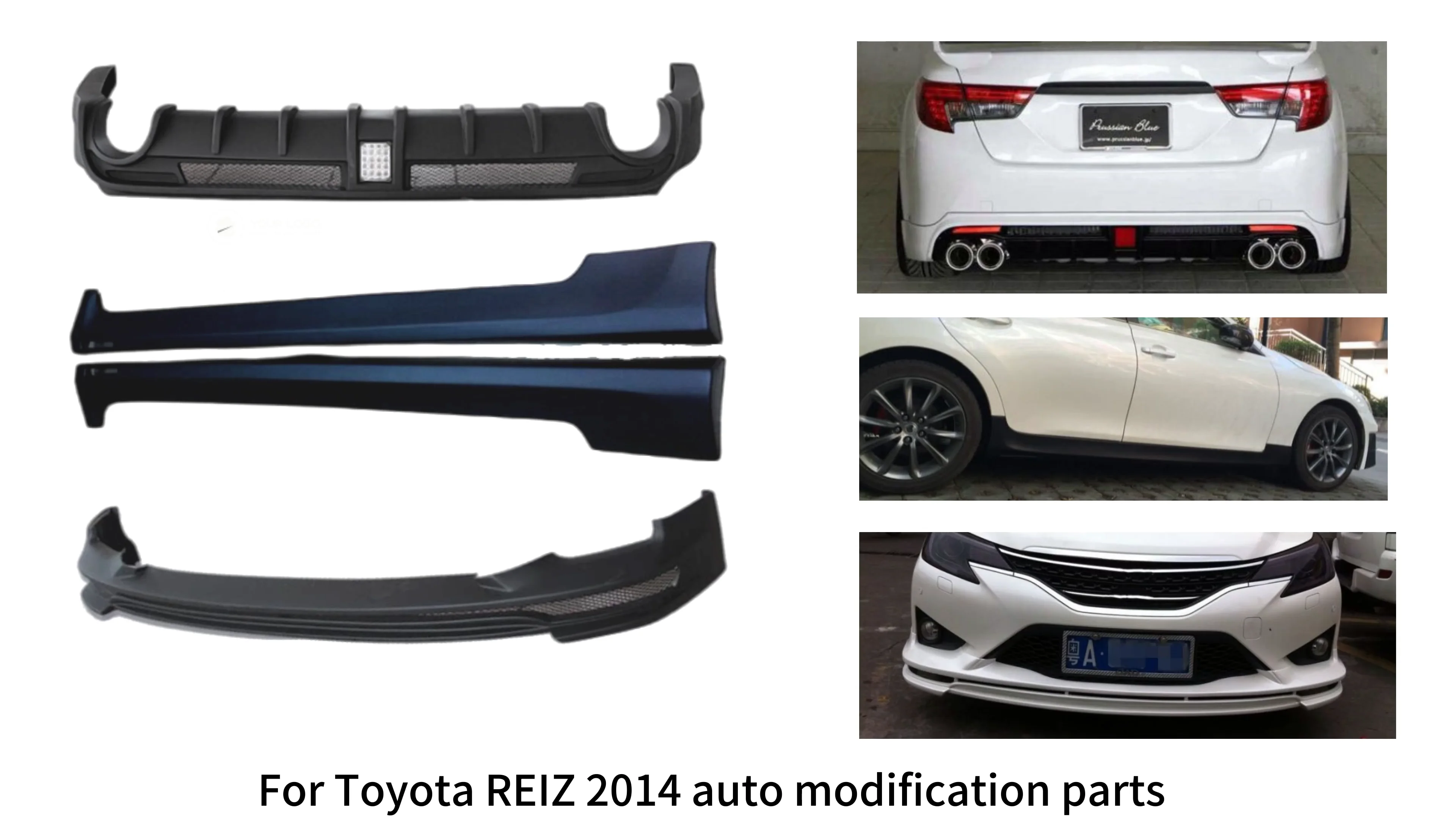 Wide Body Kit For Toyota Reiz 2014 Type D,The Pp Auto Body Systems Includes Car Side Skirt