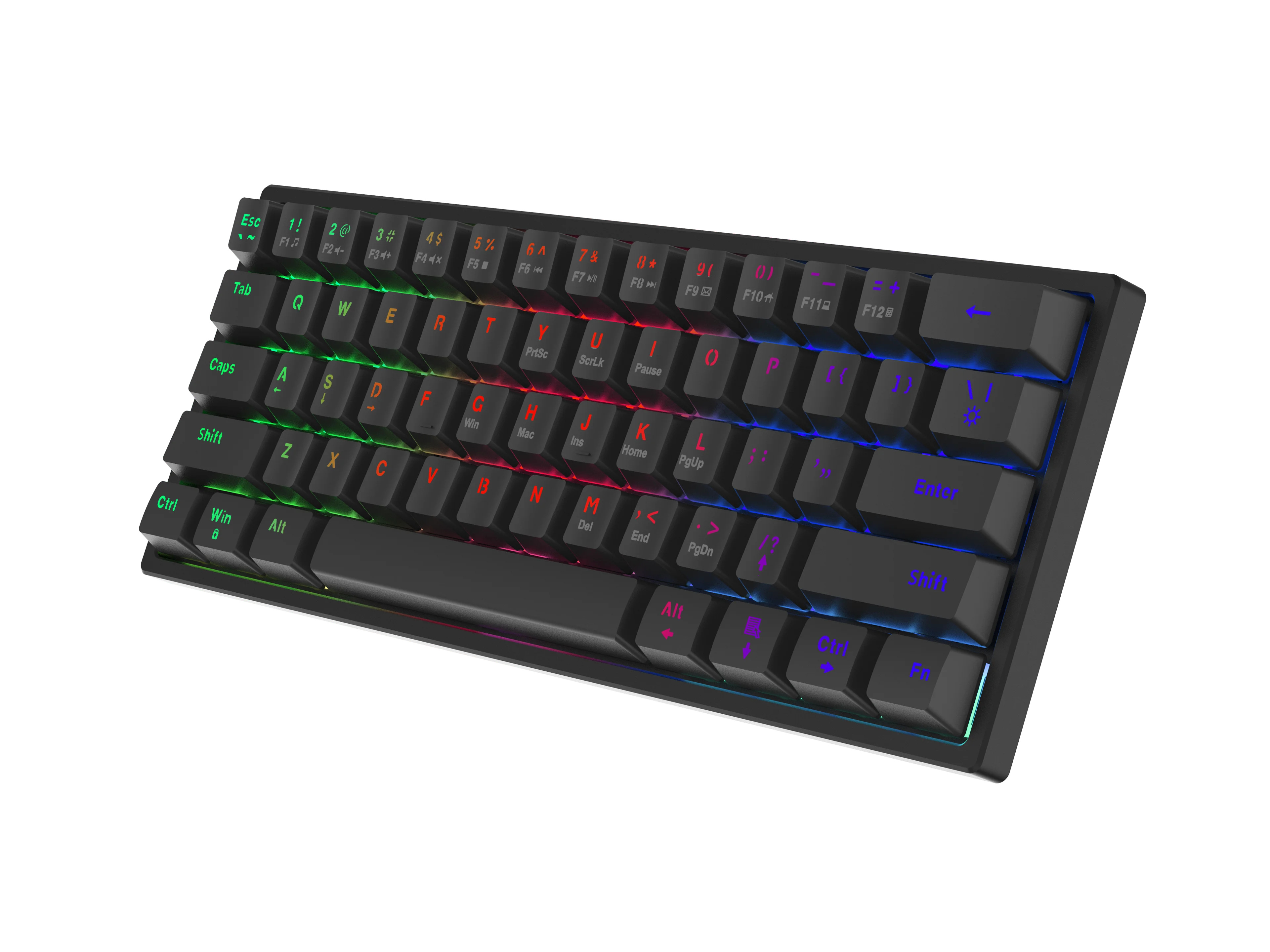Teclado Mecânico Gamer MK61 60% RGB Hotswap 61 Teclas