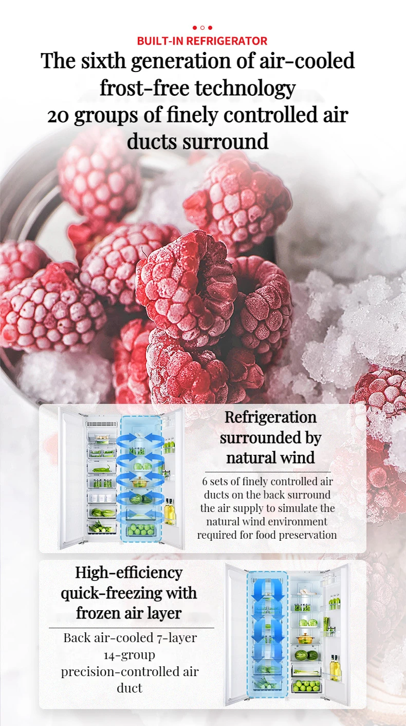 Ascoli Builtin Refrigerator 305l Refrigerated 230l Frozen Aircooled