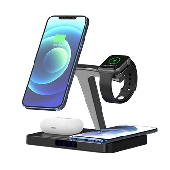 High Quality Home Desktop Multifunctional For Apple iphone 4 3 in 1 wireless charger station Magnetic Fast Phone Charger Stand