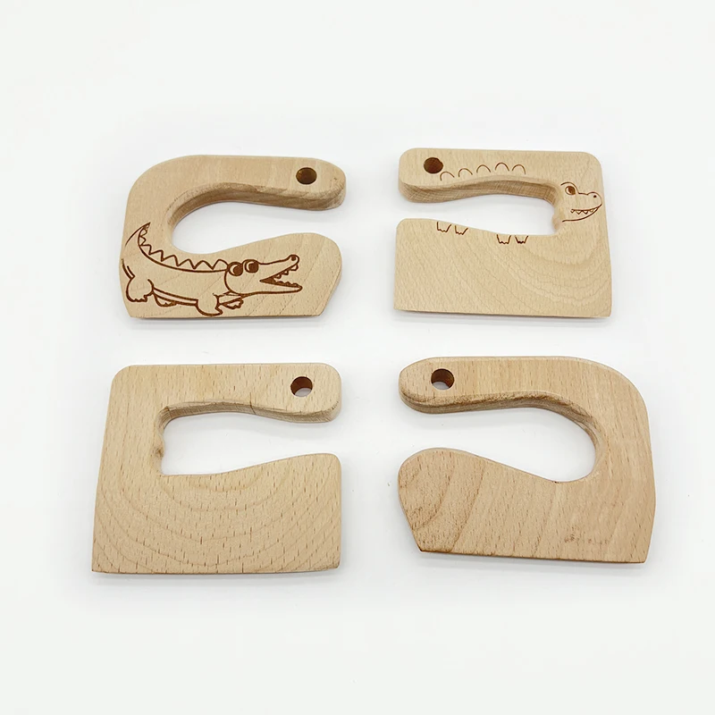 Baking for Real Cooking Toddler Kitchen Tools Wooden Kids Safe Knife and Kids Bamboo Wooden Handles Wooden Karambit Gold