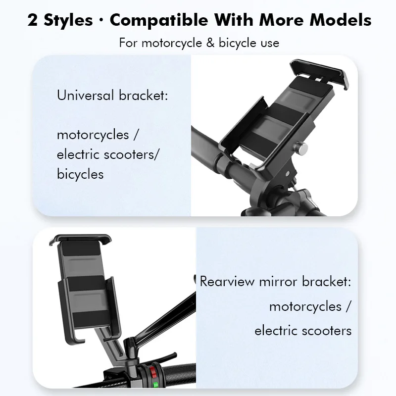 Aluminum Alloy Cycling Mobile Phone Holder 360 Rotation for Electric Bike & Motorcycle for Bicycle Parts