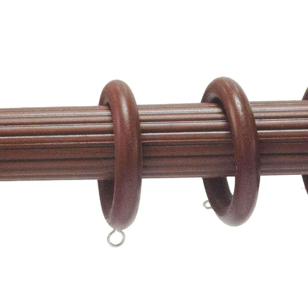 factory wholesale reeded curtain rod 28mm 35mm 50mm fluted wood