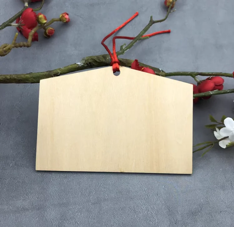 Custom Printed Wooden Ema Plaque for Shrine Temple Festival Tourist Souvenir Gifts