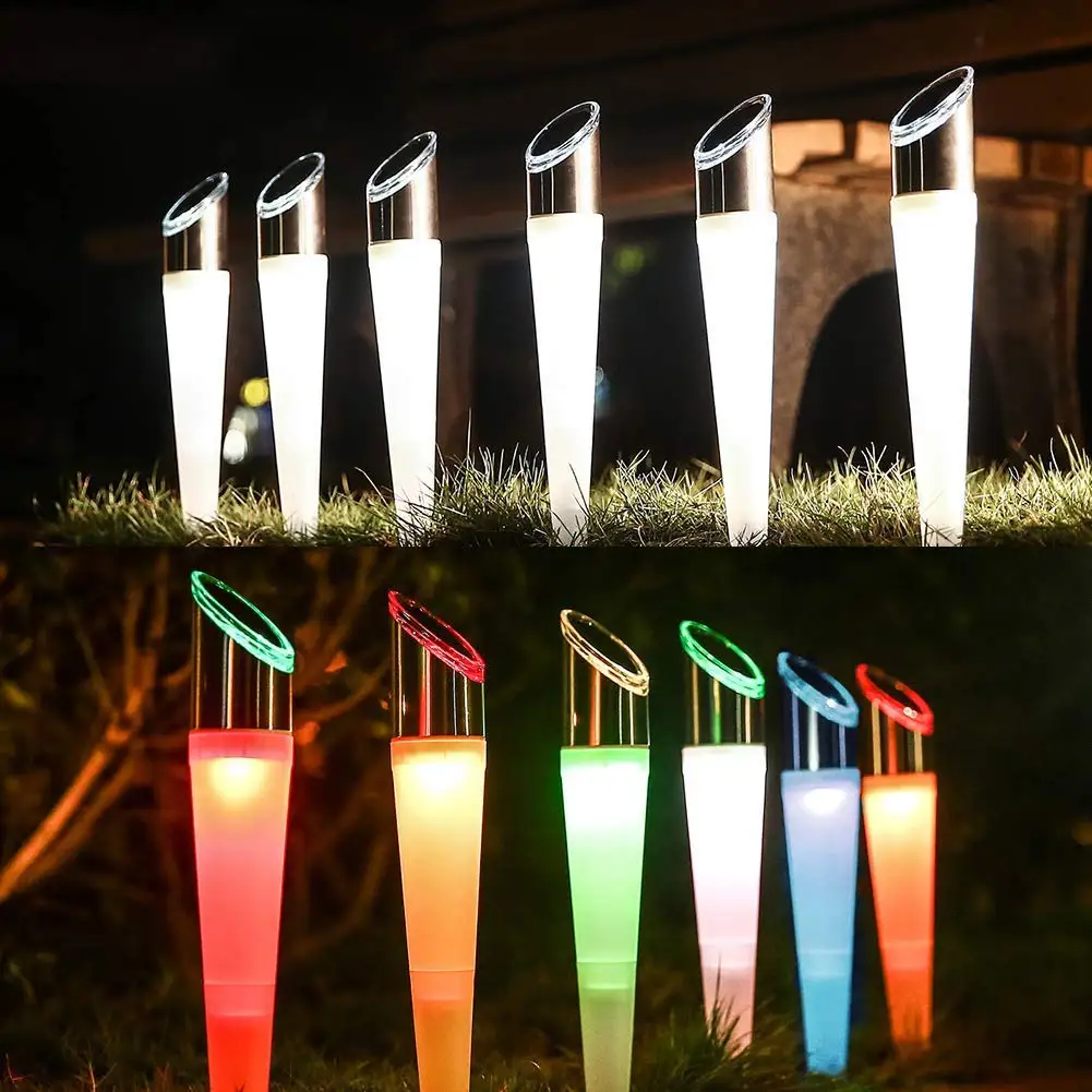 RGB White Ambient light Disk Light Solar Powered Solar Lamps Outdoor Garden Landscape LED Waterproof Solar Lawn Lights