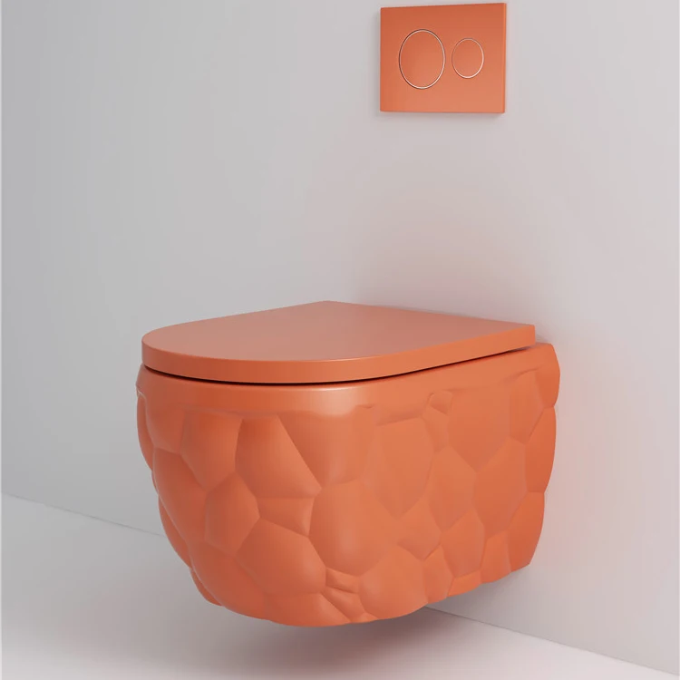 Cheap Bathroom Golden Wall Mounted Toilet Bowl Wc Commode Luxury Ceramic Matte Gold Wall Hung