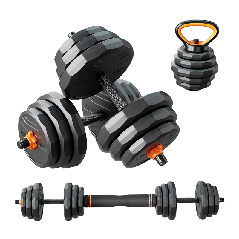 Hot sale 6 In 1 50kg Fitness Equipment Cast Iron Dumbbells Gym Weights Adjustable Dumbbell And Barbell Set