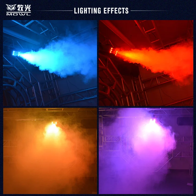 1500W DMX LED Smoke Fog Machine With RGB Light for Stage Wedding Party Disco Nightclub Show