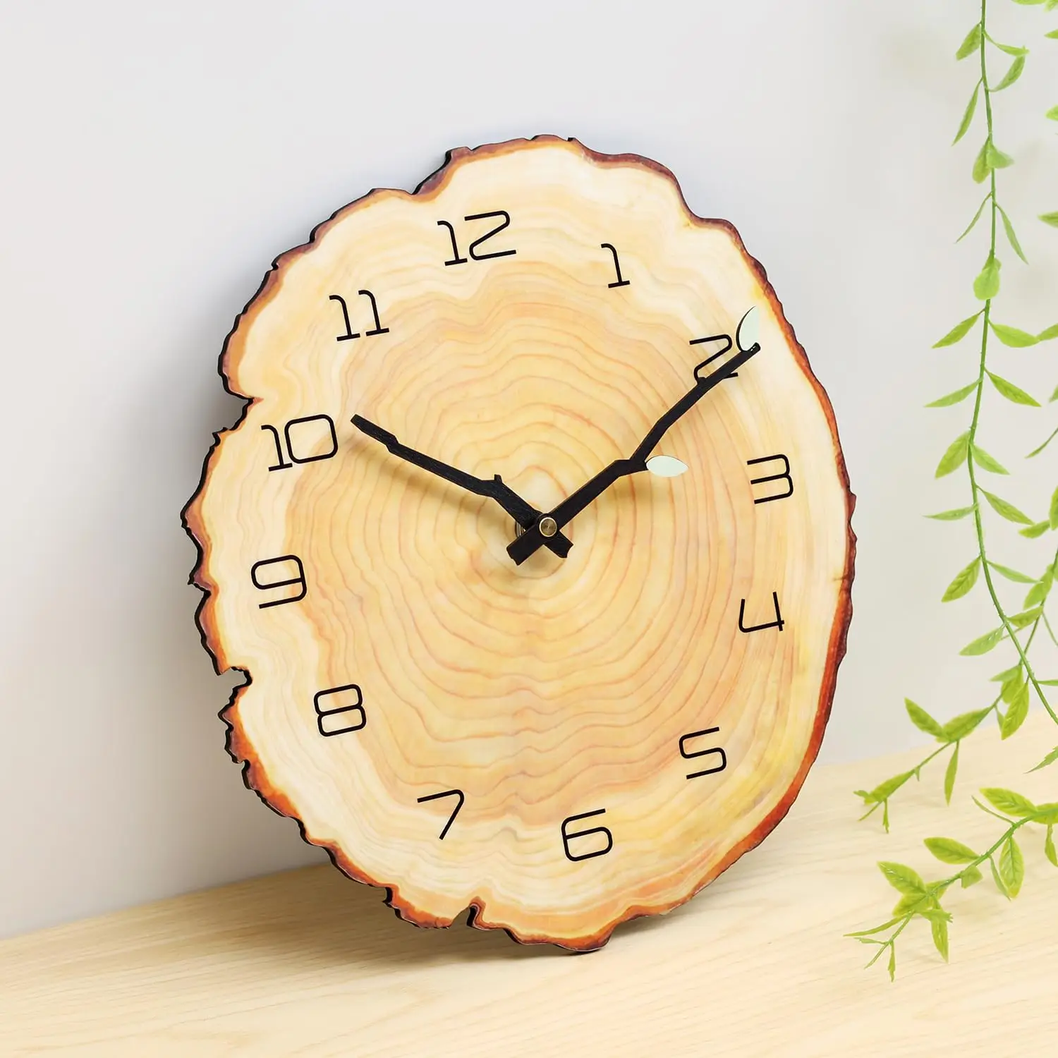Annual Ring Wall Clock Wood Grain Circular Shape Creative Silent ...