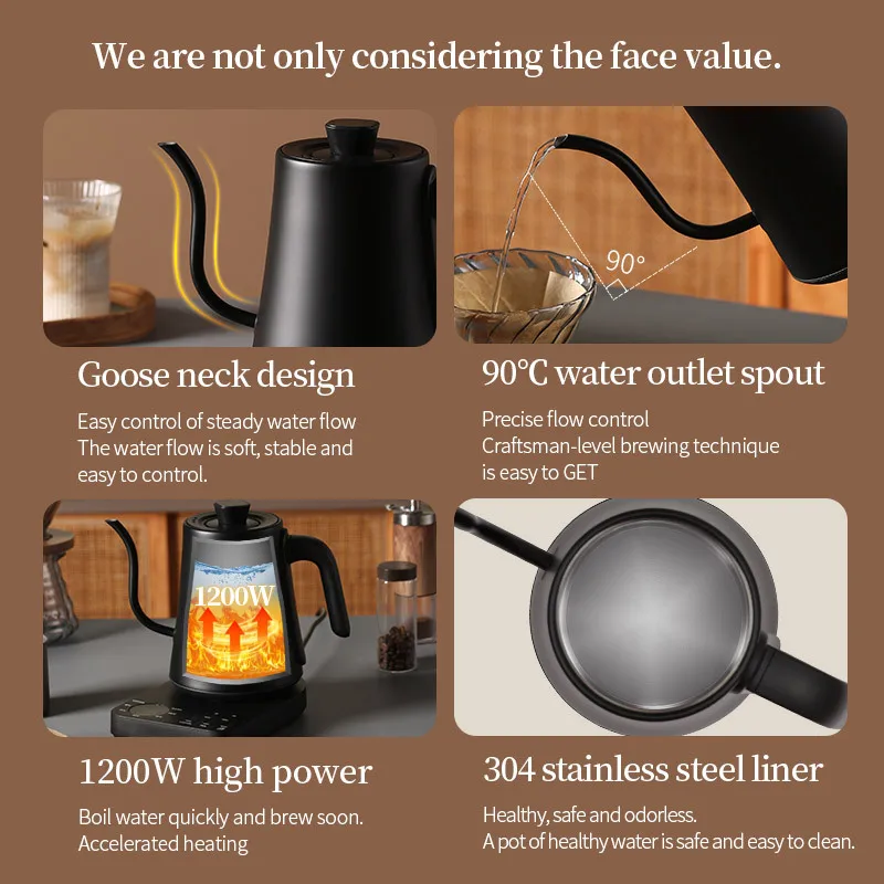 1200W Intelligent Constant Temperature Electric Kettle Hand Brewed