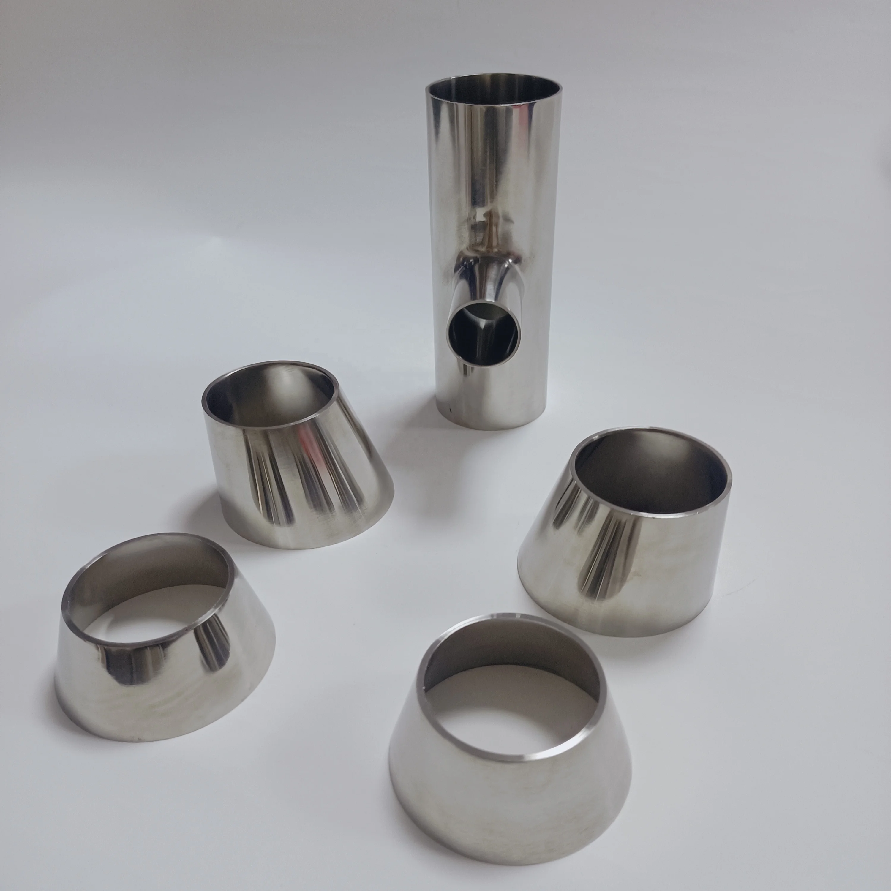 stainless steel sanitary pipe fittings reducing tee elbow equant din weld on socket union set pipe fitting