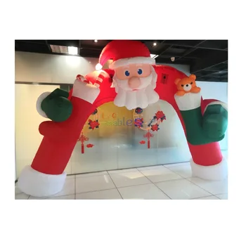 Giant Christmas Inflatable Arch Santa Claus Arch With Gift Deer Tunnel Outdoor Inflatable Model Decoration For Holidays