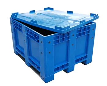 1200*1000*760MM heavy duty storage solid surface stacking plastic pallet box with lid