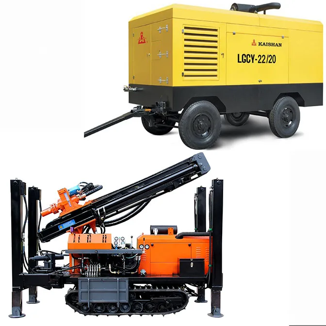 
 Water well drill rig  180m 200m with air compressor and mud pump and drill bit,drill hammer, drill